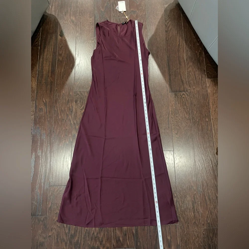 Quince Women Washable Stretch Silk Tank Midi Dress Wine Tasting Size Large NEW - Picture 6 of 10